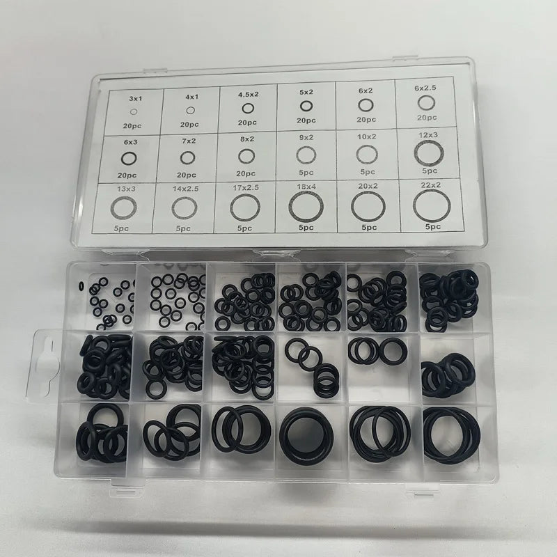 225-Piece Nitrile Rubber O-Ring Assortment & Gasket Seal Kit O-Ring Gasket Kit Qst