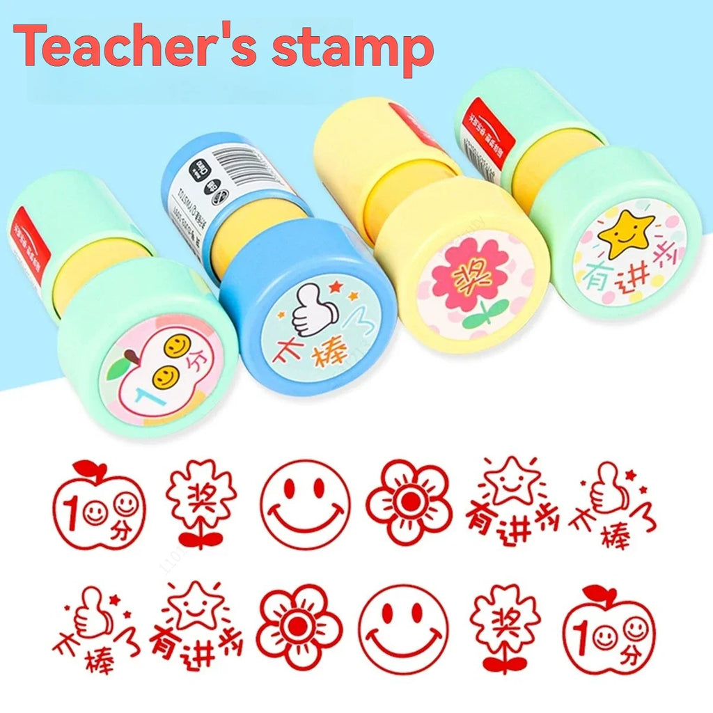 Self-Inking Teacher Stamps | Motivational Classroom Grading Set Self-Inking Stamp Set Qme