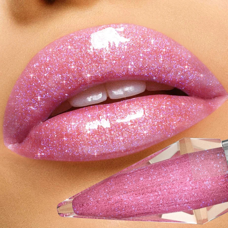 8-Color Glitter Shimmer Lip Gloss – Tinted, Moisturizing Set Glitter Lip Gloss Set Qme