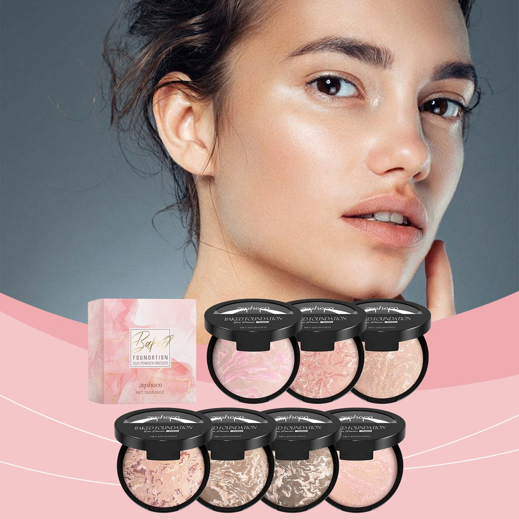 Zephoco Matte Powder Foundation – Oil Control Setting Powder Pressed Powder Foundation Qst