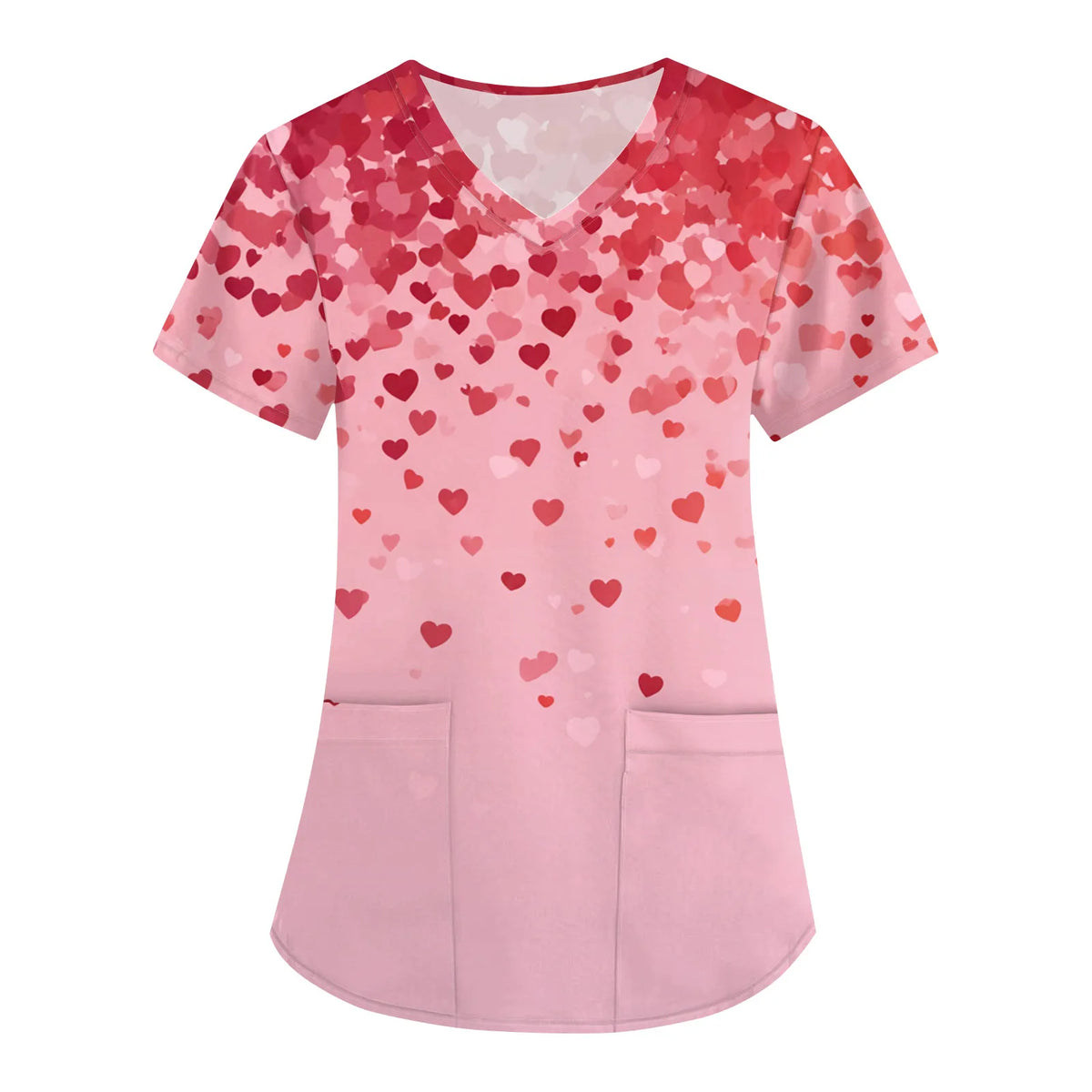 Women's Short Sleeve Scrub Top | Pharmacy & Salon Uniform Scrub Top Qme Deep Red L