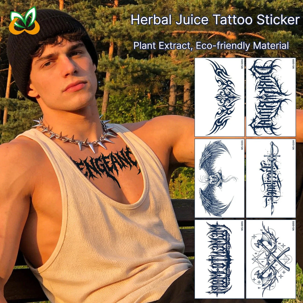 Cyan Thorn Fake Tattoo Stickers – Waterproof Matte Decals Temporary Tattoo Sticker Qme