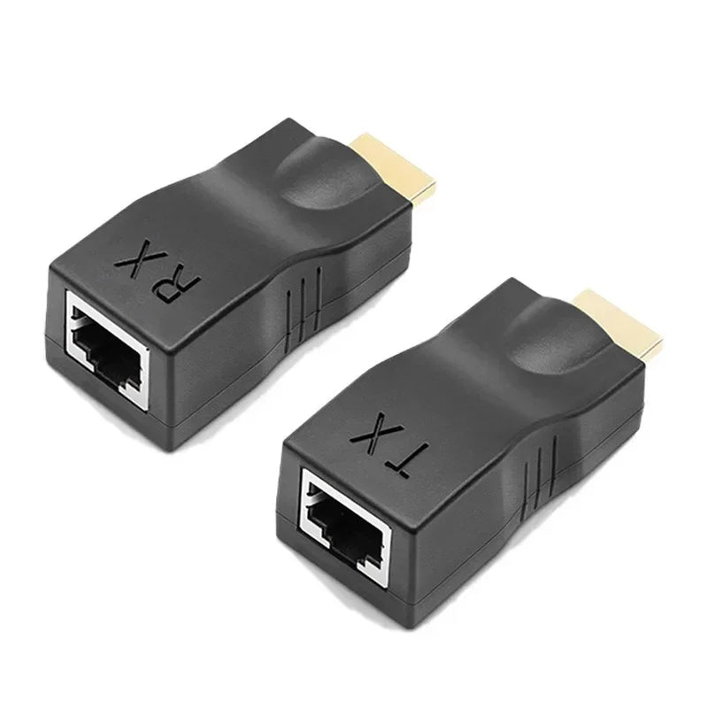 HDMI to RJ45 Extender Over CAT5e/6 LAN Cable 30M 1080P HD HDMI Signal Extender Qme