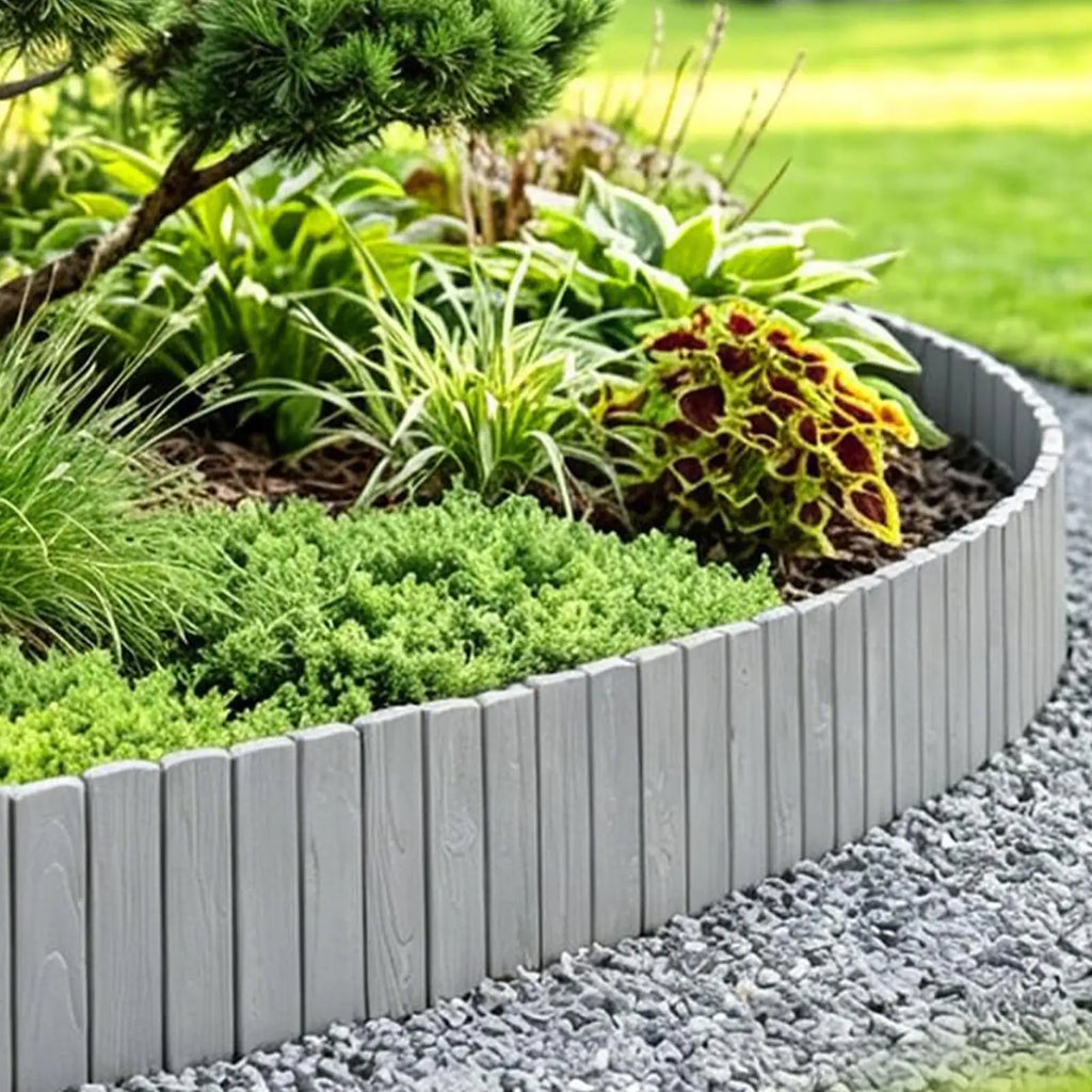 10-Piece Decorative Garden Fence Landscape Edging Border – Grey Garden Edging Border Qme