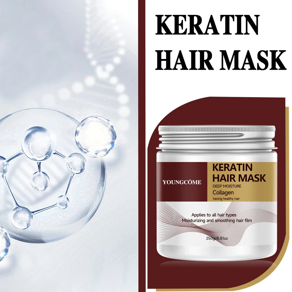 YOUNGCOME 250g Keratin Hair Mask – Smooth, Soft & Shiny Keratin Hair Mask Qst
