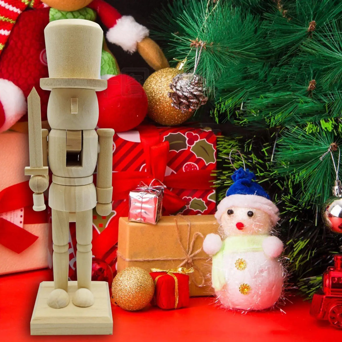 Christmas Wooden Nutcracker Figurine Tabletop Ornament Christmas Figurine Qme