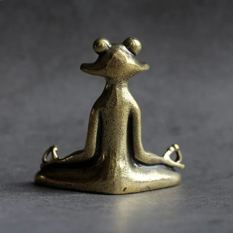 Zen Frog Incense Holder | Solid Bronze Copper Figurine Ornament Incense Holder Figurine Qme