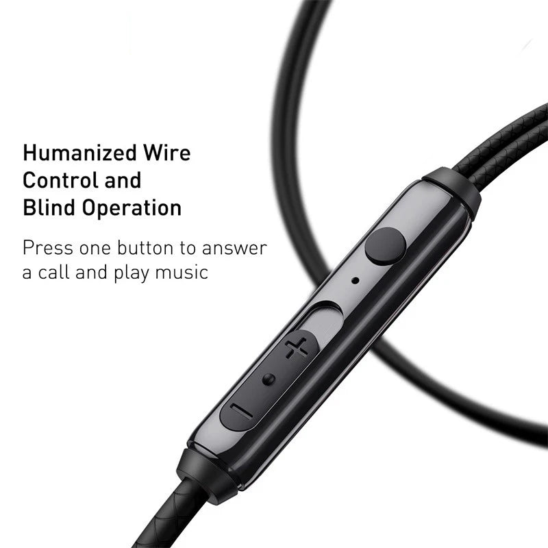 Baseus Bass Wired In-Ear Sport Earphones with Mic – 3.5mm Wired In-Ear Earphones Qst
