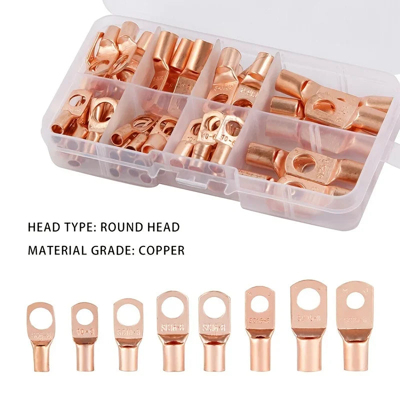 SC6-25 Ring Crimp Terminal Connector – Pure Copper Wire Lug Crimp Ring Terminal Qme