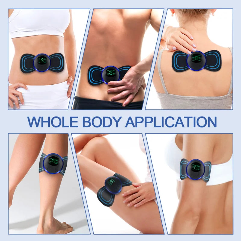 EMS Neck & Shoulder Massager – 8 Modes, Rechargeable Patch Electric Neck Massager Qst