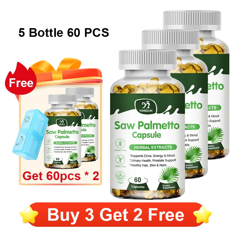 YIMIDUK Saw Palmetto Supplement – DHT Blocker & Hair Growth Herbal Supplement Qst 5x60pcs Best Offers