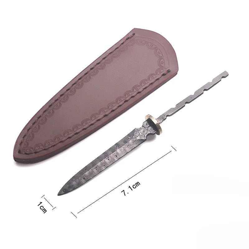 7cm Damascus Steel Tea Knife Billet – DIY Tea Cutter Tool Tea Knife Billet Qst A SET