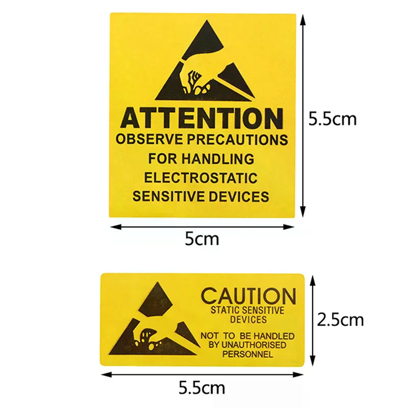 ESD Warning Labels – Static Sensitive Caution Stickers 40 pcs Warning Label Stickers Qme