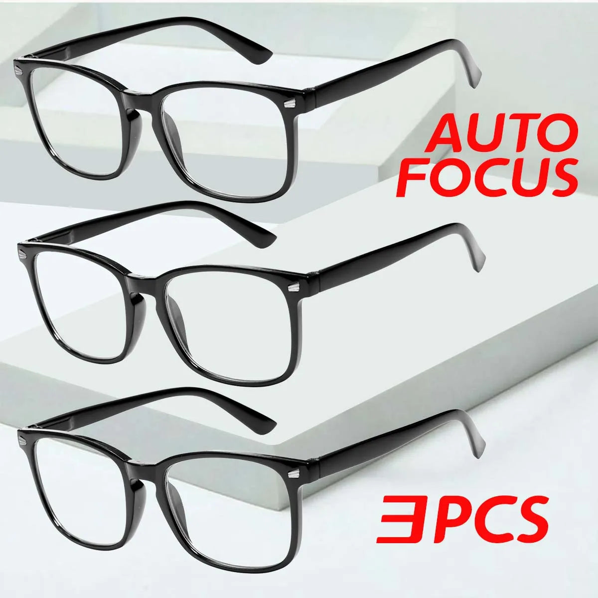VOPHA 3-Pack Auto-Focus Reading Glasses – Blue Light Blocking Reading Glasses Qst