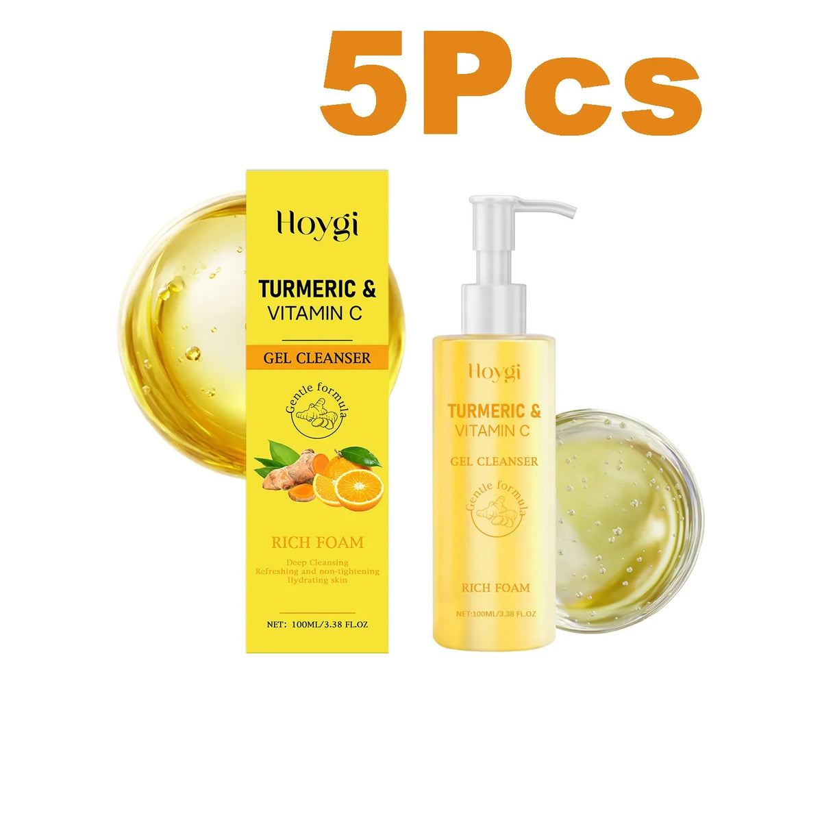 Turmeric Vitamin C Facial Cleanser – Brightening Face Wash Facial Cleanser Qme 5 x 100ml Boxed