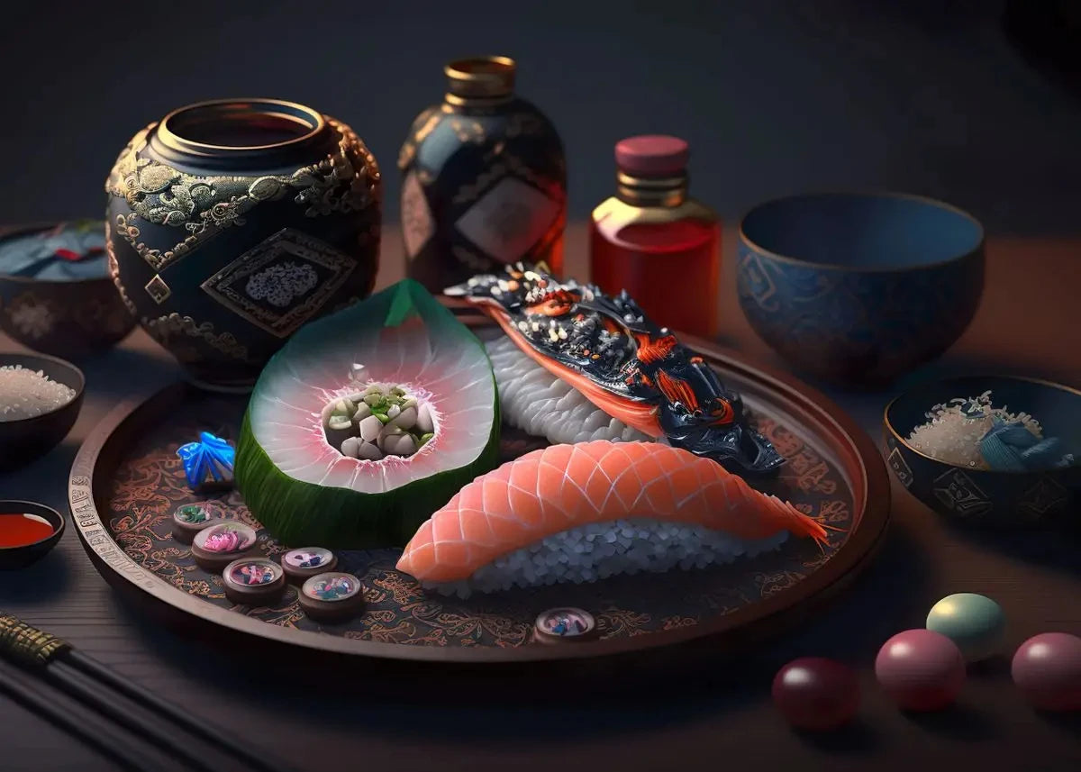 Food Art Canvas Poster – Steak & Sushi Kitchen Wall Décor Canvas Wall Art Qst G 40X60cm No Framed