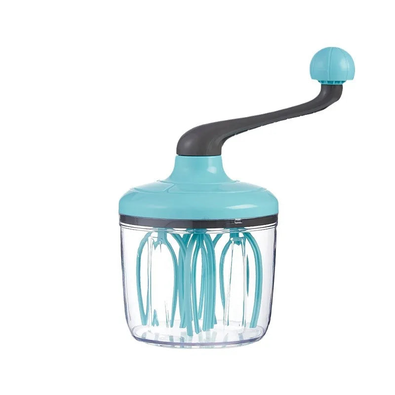Hand-Crank Egg Whisk – Portable Semi-Auto Baking Mixer Hand-Crank Whisk Qme