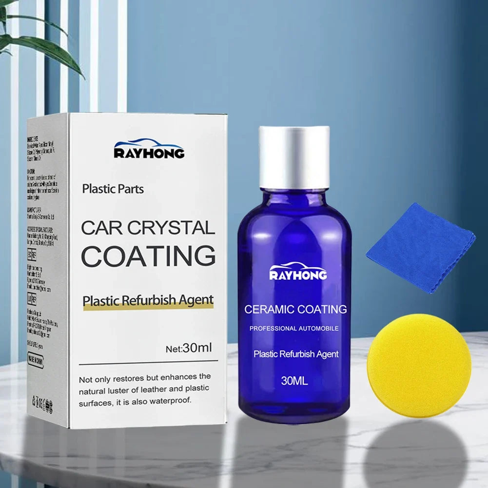 Plastic Refurbish Agent Crystal Ceramic Coating + Sponge 30ml Ceramic Coating Agent Qme