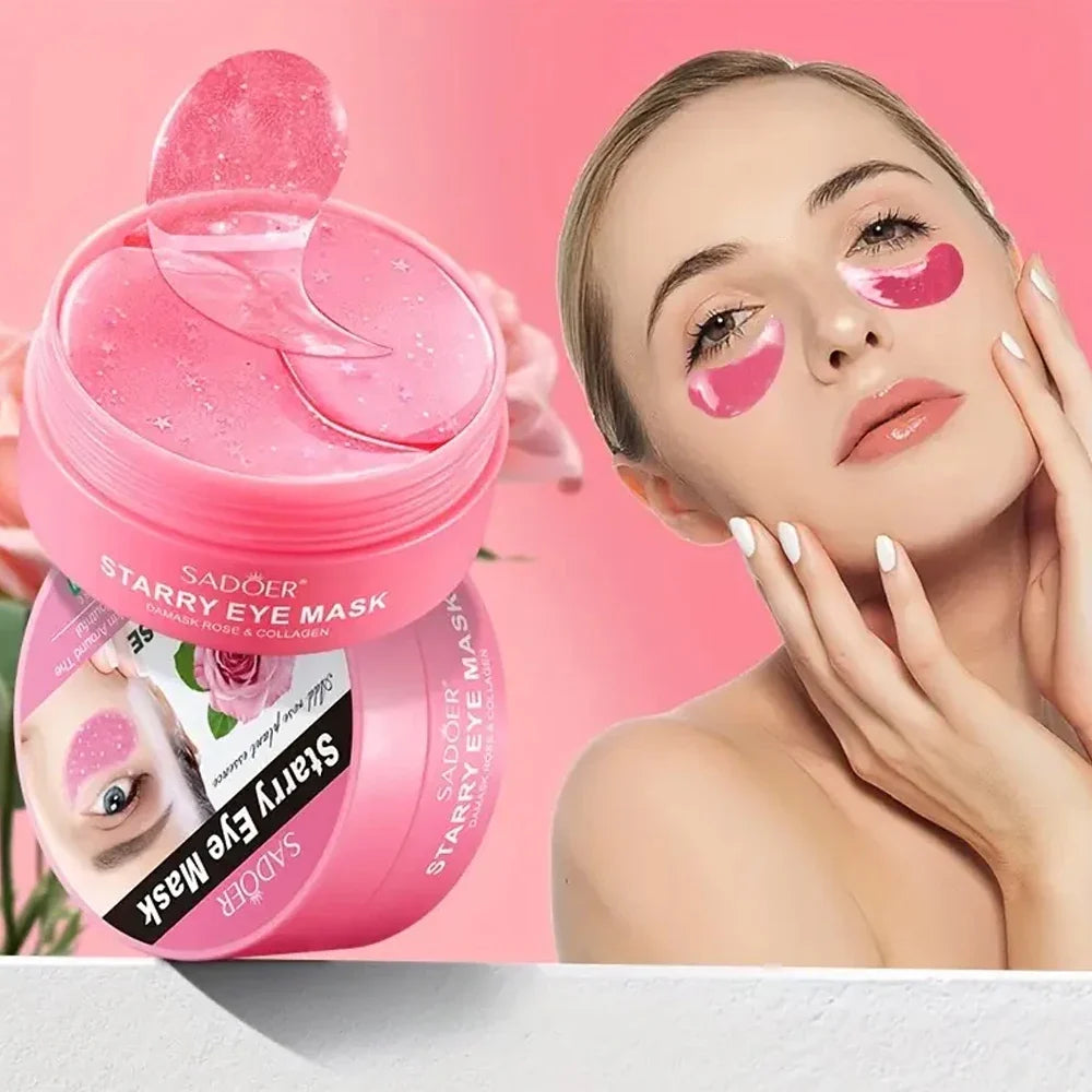 Rose Collagen Eye Mask 60 Pc – Long-Lasting Moisturizing Formula Collagen Eye Mask Qme