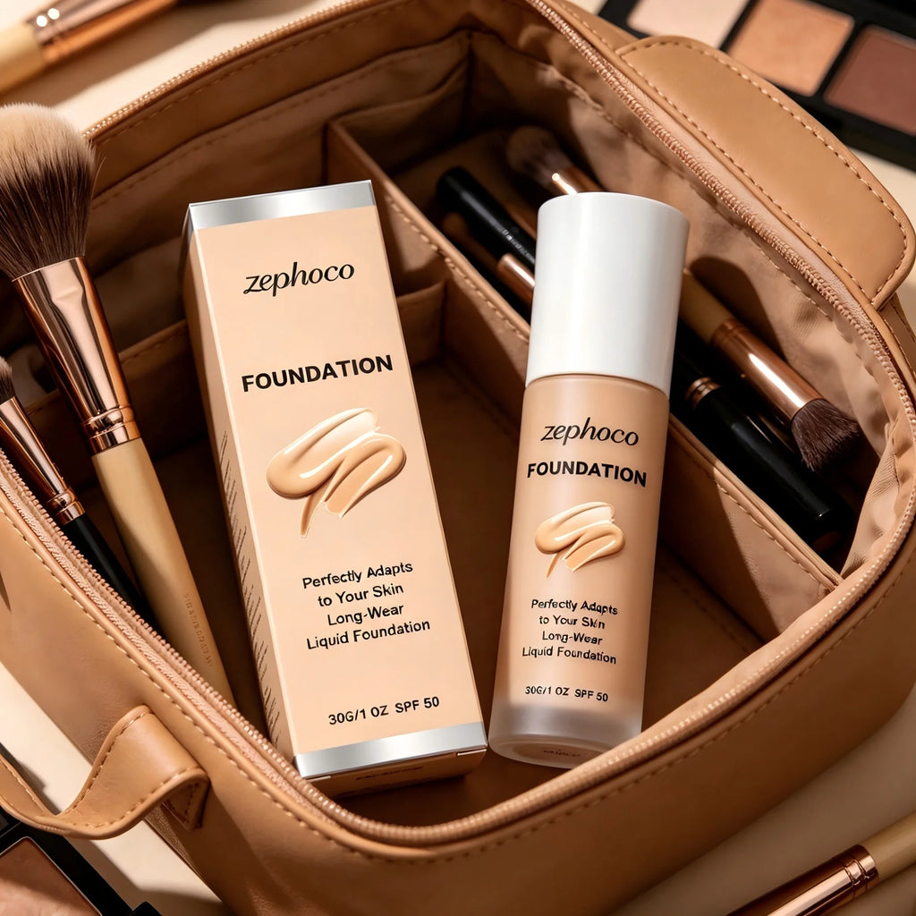 Zephoco Full Coverage Liquid Foundation – Matte & Waterproof Liquid Foundation Qst