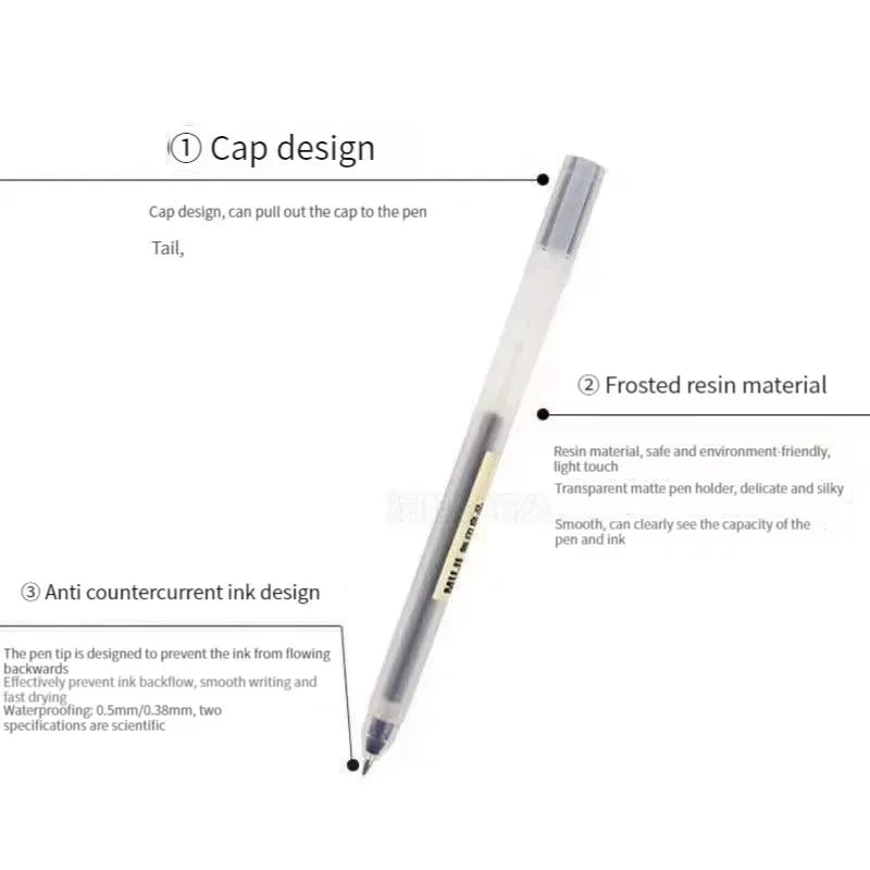 Kawaii Gel Pens Black Red Blue 0.38mm Fine Tip – 3-Pack Gel Pen Set Qme