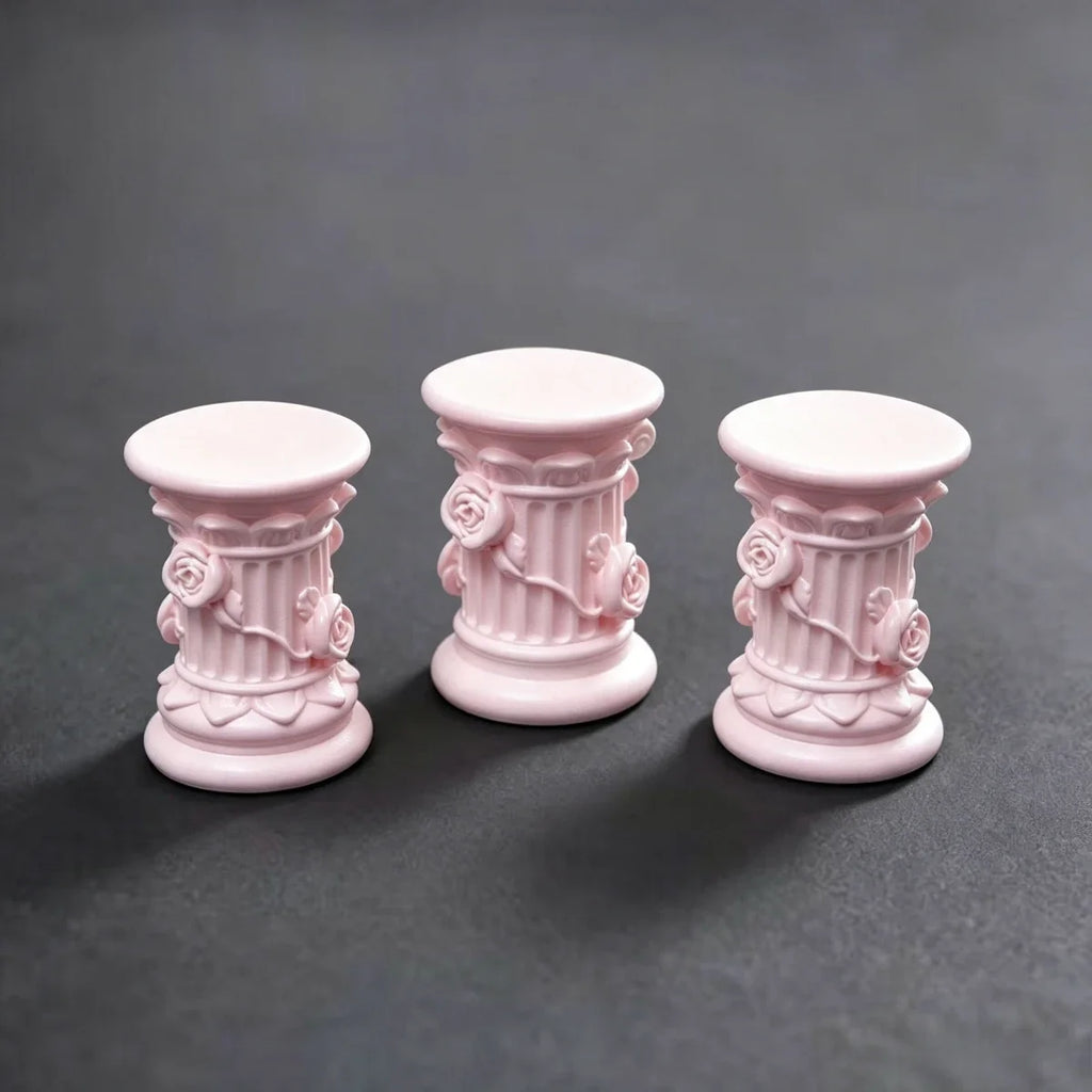 Roman-Style Miniature Column Pillars Resin Sandscape Ornaments Miniature Resin Ornament Qme pink
