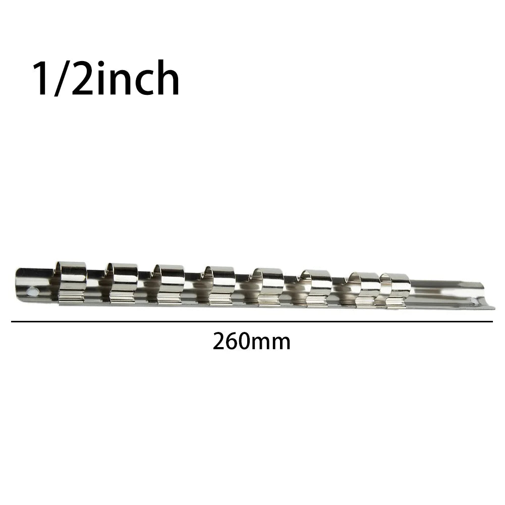 Wall-Mounted Socket Rack Rail Organizer with Clips – Iron Socket Rail Organizer Qme 1-2