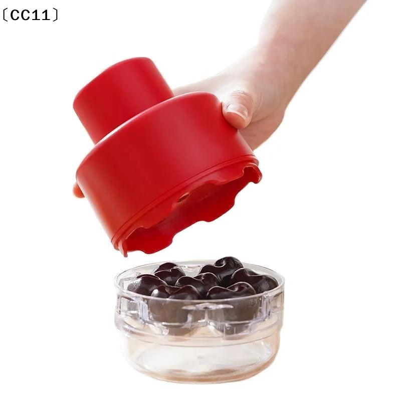 7-Hole Handheld Cherry Pitter & Fruit Corer – BPA-Free Cherry Pitter Tool Qme