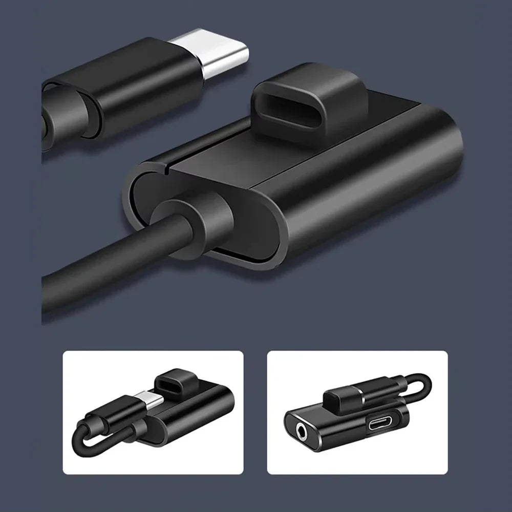 USB-C to 3.5mm Audio Splitter Headphone Adapter Cable Audio Splitter Adapter Qme