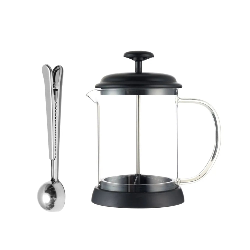 RECAFIMIL French Press Coffee Maker 600ML/1000ML Borosilicate French Press Coffee Maker Qst FP-Black-600ML