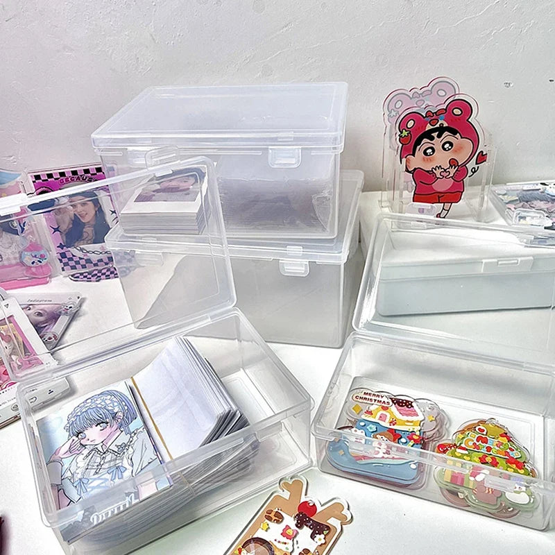 Transparent Photocard Storage Box & Desk Organizer | 4 Colors Desk Storage Organizer Qme