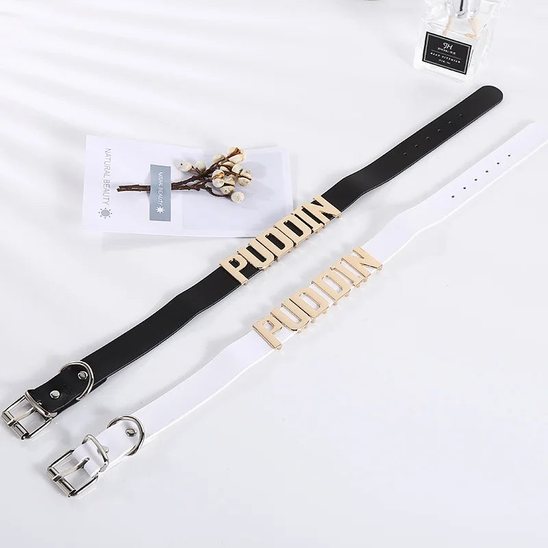 Leather Puddin Choker Cosplay Collar – Punk Necklace Cosplay Choker Collar Qme