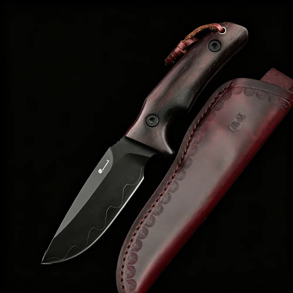 VG10 Fixed Blade Hunting Knife 62HRC – Rosewood Handle & Sheath Fixed Blade Knife Qst VG10 China Mainland
