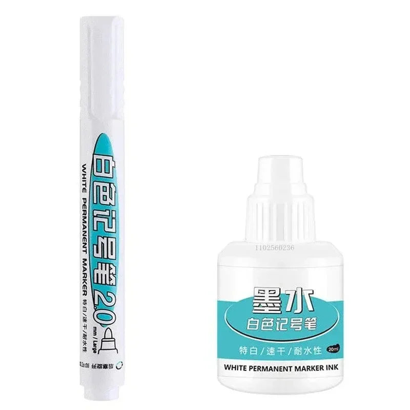 White Permanent Paint Marker Pens | 0.7mm Waterproof Tip