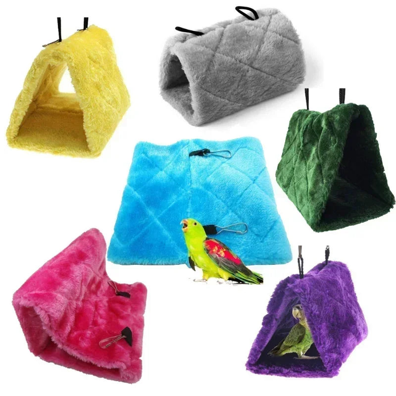 Bird Parrot Hammock Hut Tent – Cozy Hanging Cage Bed Bird Cage Hammock Qme