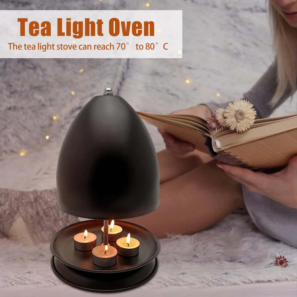 Metal Tea Light Heater & Candle Warmer – Large Base Oven Candle Warmer Stand Qme