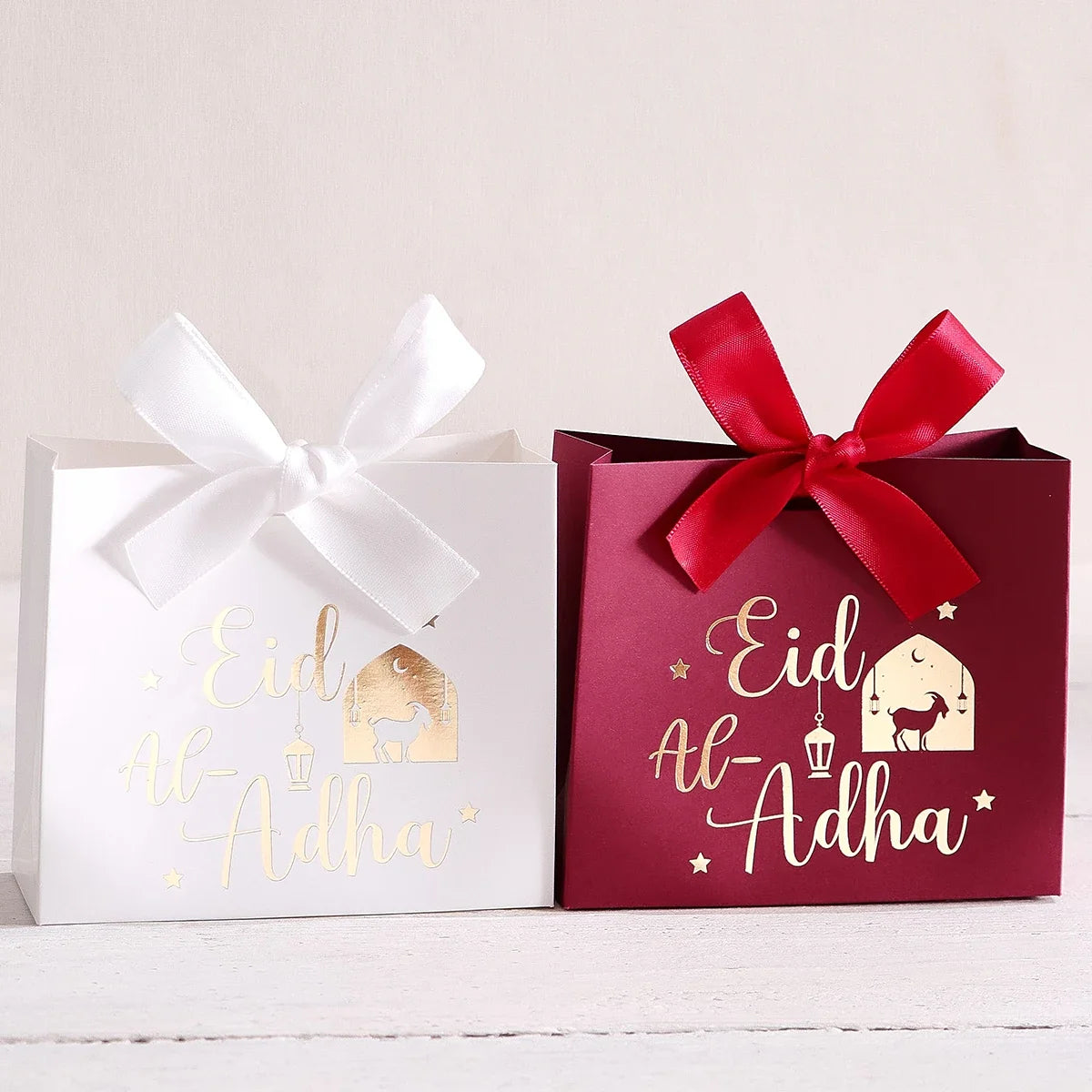 5 Eid Al-Adha Gift Boxes Pastel Sheep Calligraphy Design Eid Gift Boxes Qme