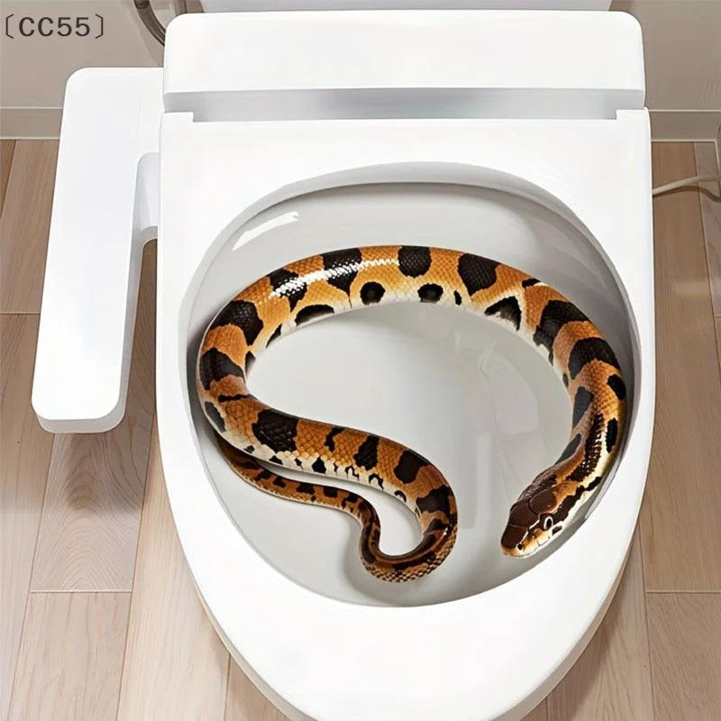 Cartoon Snake Bathroom Toilet Wall Sticker – Self-Adhesive PVC Bathroom Wall Sticker Qst Default Title