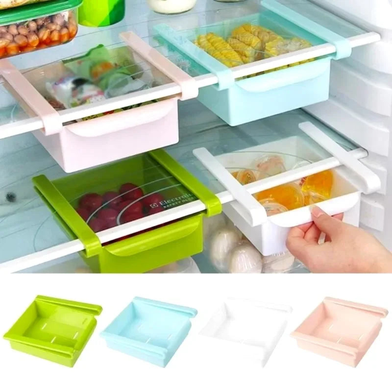 Slide Fridge Freezer Organizer Rack – Space-Saving Shelf Fridge Organizer Shelf Qme