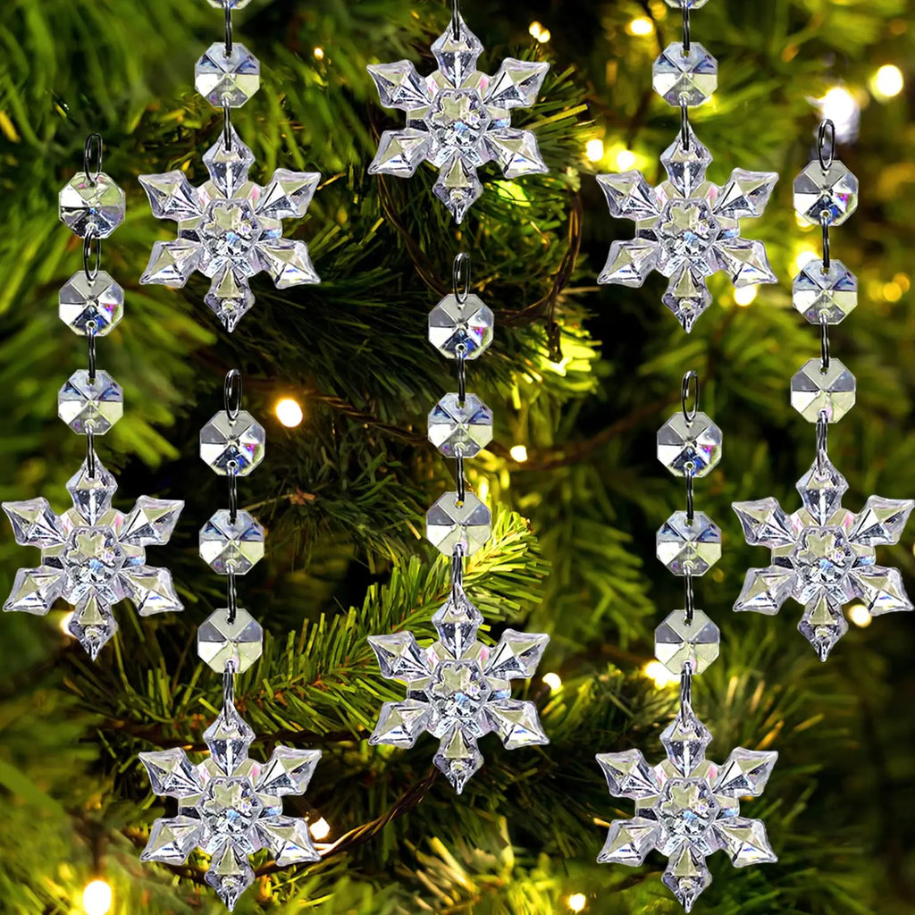 Snowflake Crystal Christmas Ornaments – Acrylic Tree Decorations Christmas Ornaments Qme