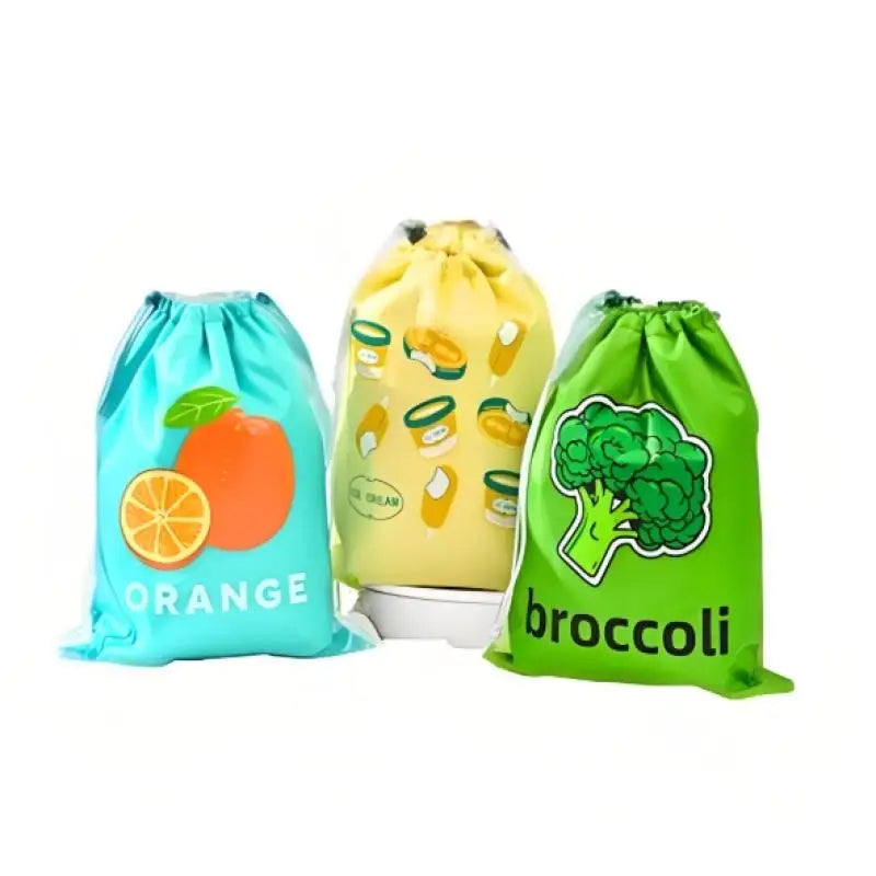 Reusable Fruit & Vegetable Insulated Fresh-Keeping Drawstring Bags Food Storage Bags Qst A5
