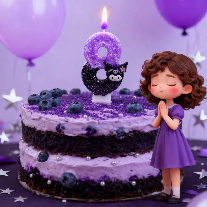 Kuromi Birthday Candles 0-9 Number Cartoon Cake Topper Birthday Cake Candles Qme
