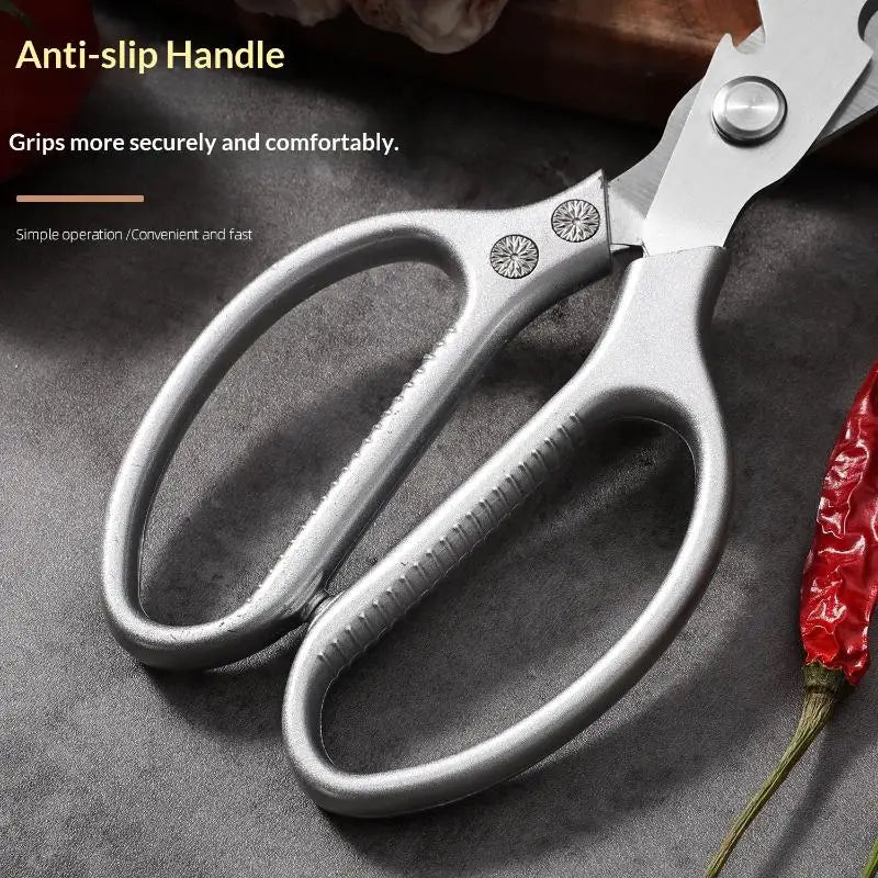 Heavy Duty Kitchen Scissors – Stainless Steel Nonslip Handle Kitchen Scissors Qme