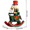 Retro Wooden Nutcracker Christmas Statue | Holiday Figurine Christmas Figurine Qme Red China Mainland