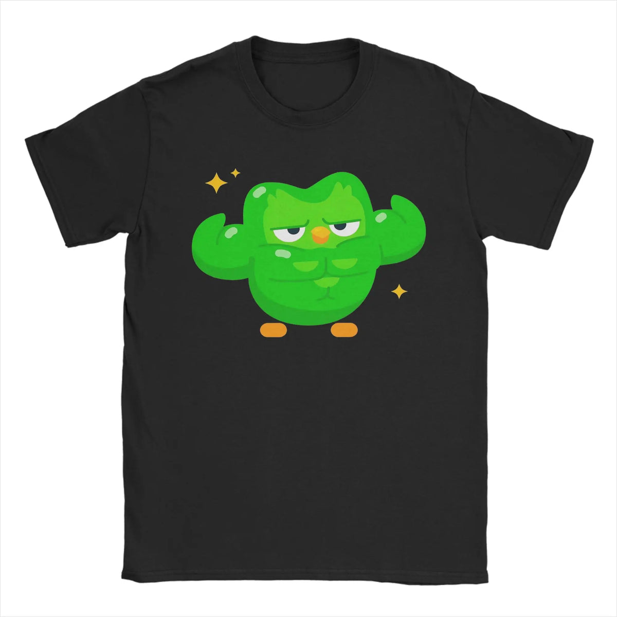 Duolingo Meme Graphic T-Shirt | Funny Cotton Tee for Men Graphic T-Shirt Qst