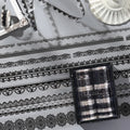 4 Rolls Black & White Lace Washi Tape Set – Scrapbooking DIY Decorative Washi Tape Qme A 4 rolls per box