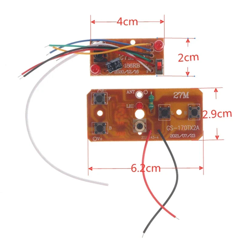 4CH 27MHz RC PCB Transmitter & Receiver Board | RC Car Parts RC PCB Circuit Board Qme One Size