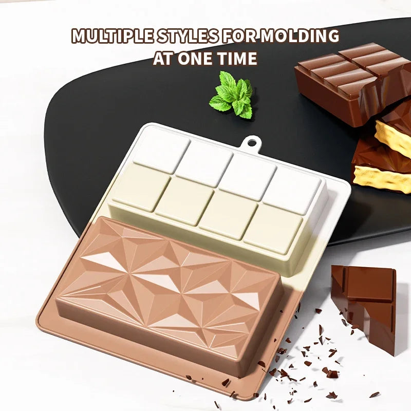 Large Deep Silicone Chocolate Bar Mold | Dubai Pistachio Style Silicone Chocolate Mold Qme