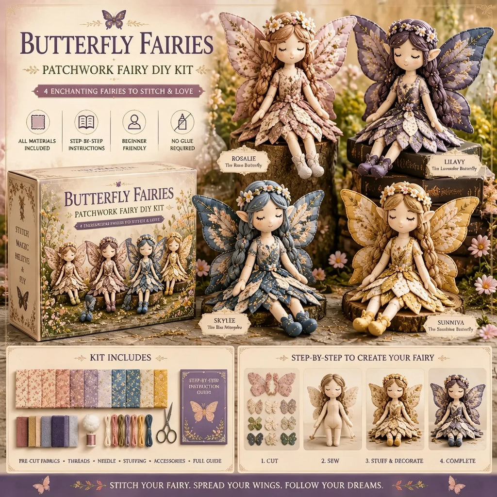 Fairy Patchwork DIY Sewing Kit – Handmade Winged Fairy Craft Set DIY Sewing Kit Qme