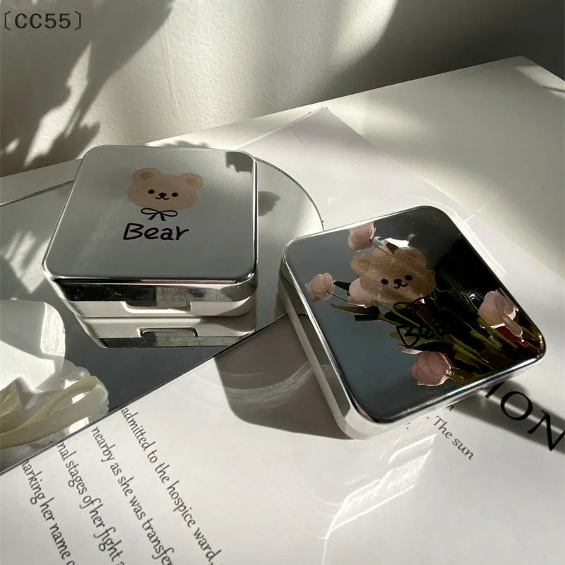 Silver Bear Contact Lens Case – Portable Companion Kit Contact Lens Case Qst